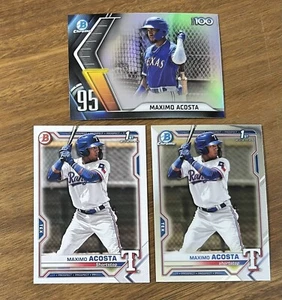 Maximo Acosta 2021 Bowman 1st Chrome Top 100 Refractor, Chrome, And Paper - Bild 1 von 5