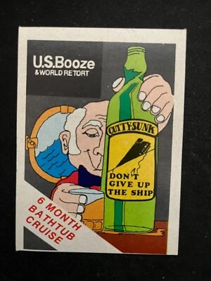 Pegatina Fleer Crazy Covers Series #1 1974 US Booze Ex Foto 1 de 2