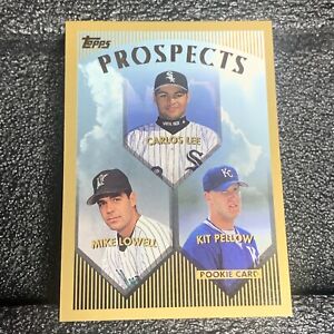 1999 Topps Gold Baseball Card #425 Prospects Carlos Lee Mike Lowell Rookie
