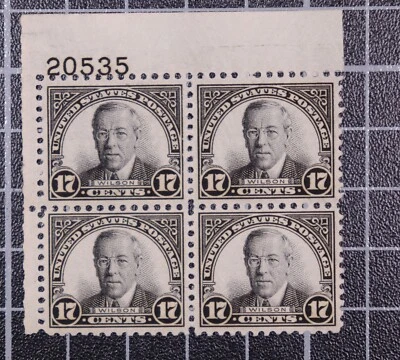 Scott 697 17 Cents Wilson MNH Plate Block Of 4 UL 20535 SCV $50.00 - Image 1 of 2