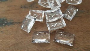 ♥Nr.C72-Zauberhafte alte Glascabochons 10 St. transparent mit Muster 18 x 12 mm♥ - Picture 1 of 1