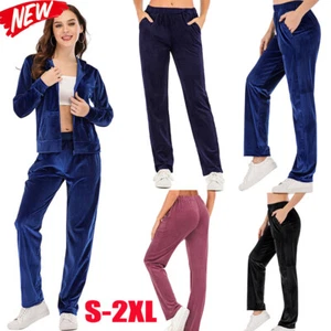Women Lightweight Casual Sports Pants Waist Elastic Velvet Sweatpants Trousers - Picture 1 of 20