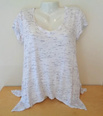 Top Gibson Nordstrom Space Dye de gran tamaño dobladillo mordedura de tiburón blanco gris talla pequeña XS Foto 1 de 4