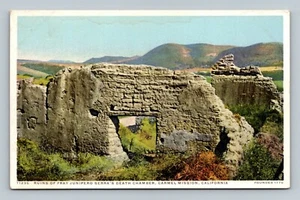 Ruins of Fray Junipero Serra's Death Chamber Carmel Mission California Postcard - Picture 1 of 2