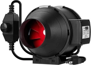 4 " 188 CFM Black Round Exhaust Inline Duct Fan with Variable Speed Controller - Picture 1 of 5