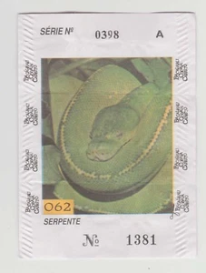 1994 Portugal gum or candy paper wrapper Bacalhau Cobaia #062 Serpant Snake - Picture 1 of 2