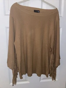 Antthony Original Tan sweater fringe Large new - Picture 1 of 5
