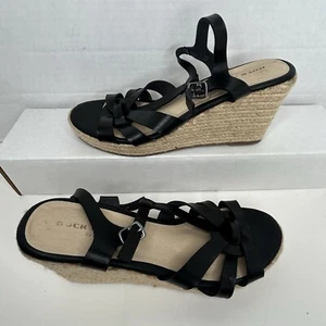 ¡NUEVO! Sandalias de cuña Rock & Candy by Zigi para mujer alpargata fola negras talla 9,5 M - Imagen 1 de 5