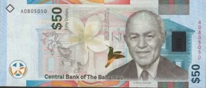 BAHAMAS $50 Dollars Banknote. single 50 Dollars 2019 series Uncirculated notes - Picture 1 of 2