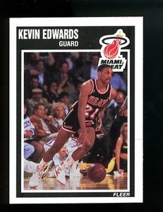 1989-90 Fleer #81 Kevin Edwards Miami Heat Pack Fresh Sharp!