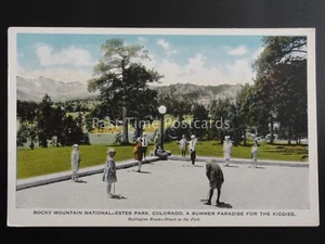 Colorado CROQUET Rocky Mountain National Estes Old Postcard by Burlington Rout - Picture 1 of 2
