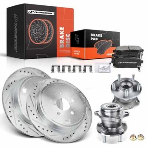 Rear Drilled Rotors & Brake Pads + Wheel Hub for Scion FR-S Subaru BRZ Legacy - Picture 1 of 9