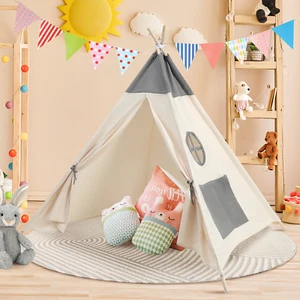 Tipi Teepee Indianerzelt In/Outdoor Kinder Indianer Spielzelt Zelt mit ZubehörDE - Bild 1 von 19