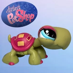 LPS Littlest Pet Shop #1311 grüne Schildkröte rosa gelb Muschel blaue Punkte Augen - Bild 1 von 9