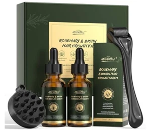 Hair Growth kit Rosemary & Biotin, Rosemary oil, Ferns roller, massager 30ml x2 - Picture 1 of 8