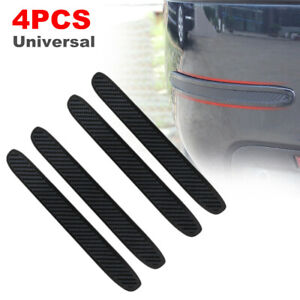 4Pcs Car Carbon Fiber Bumper Corner Rubber Strip Anti-Scratch Protector Guard