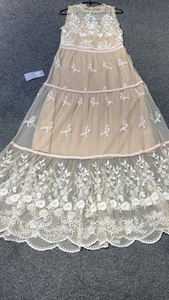 H&M Sleeveless Embroidered Tulle Dress Size 8 - Picture 1 of 12