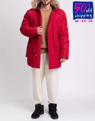 PVP €560 ROBERTO CAVALLI Chaqueta Parka Talla XL Acolchada Interior Borde Piel de Mapache Foto 1 de 4