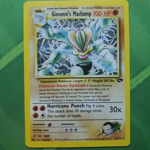Giovanni's Machamp 6/132 Sfida Palestra Holo Pokemon MP - Foto 1 di 10