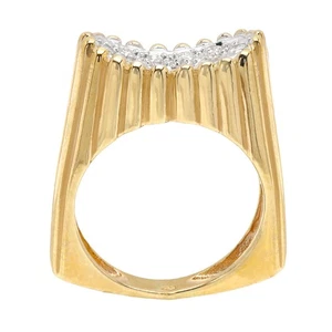 14k Vintage Diamond Ring Cluster Diamonds Natural Stones Solid 14k Gold - Picture 1 of 12