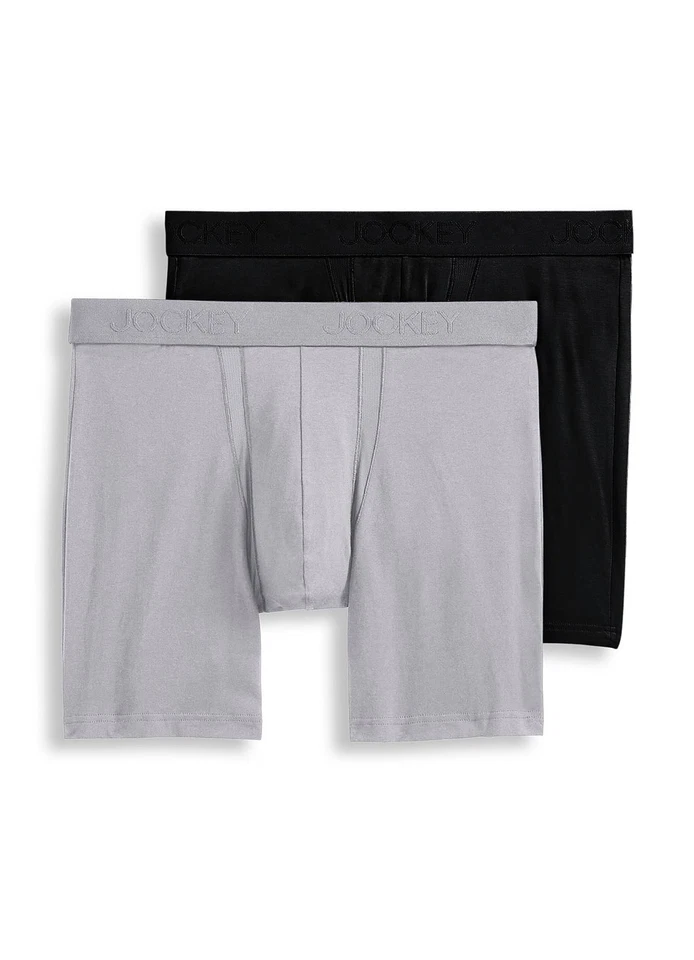Calzoncillo boxer Jockey para hombre Big Man a prueba de rozaduras algodón elástico 6" - Paquete de 2 Foto 1 de 1