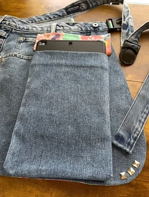 Bolso de mezclilla hecho a mano multiusos, único y exclusivo para cadera y cintura Foto 1 de 4