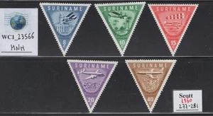 WC1_23566.NETHER. SURINAME. 1960 INAUG. ZANDERJI AIRPORT set. Sc. 277-281. MNH - Picture 1 of 1