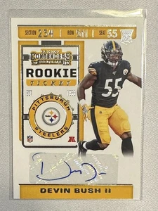 Boleto de novato Devin Bush II 2019 autógrafo Panini Contenders[#238][RC][Steelers] - Imagen 1 de 2