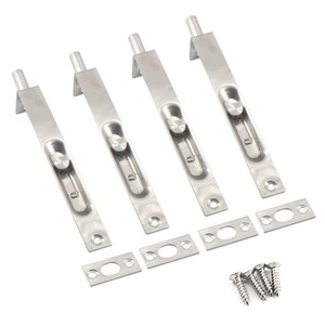 8 Inch Stainless Steel Door Lock Concealed Flush Bolt Slide Latch Bolt with S... - Picture 1 of 7