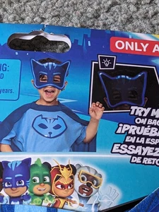 Costume travestimento ~ PJ Masks ~ Catboy ~ maschera illuminata ~ mantello ~ toppa logo ~ nuovo - Foto 1 di 4