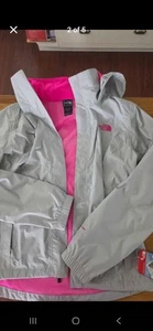 Resolve Northface Rain Jacket Size Medium Color Gray And Pink Outdoor Core - Picture 1 of 4