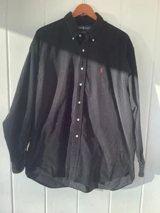 Vintage Polo Ralph Lauren Hemd Blake Herren Größe XL samtig schwarz Cord - Bild 1 von 8