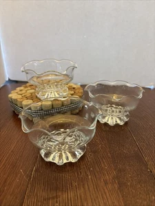 Set Of 3 Studio Nova Citadel Ruffled Rim Footed Dessert Bowls - 4.5 x 2.75” - Picture 1 of 7