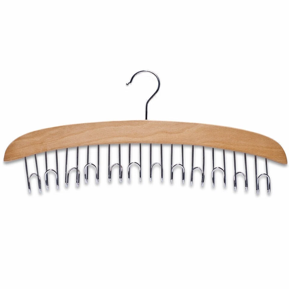 Gürtelhalter für 12 Gürtel Bügel Gürtelaufbewahrung Gürtelbügel Holz Chrom - Bild 1 von 1