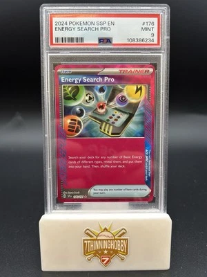 PSA 9 Energy Search Pro 2024 Pokemon Ssp En-Surging Sparks 176/191 - Image 1 of 2