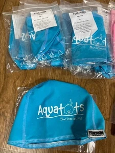 Aquatots Blue Swim Cap – One Size | Kids Swimming Hat | Soft Stretch Fabric | - Picture 1 of 1