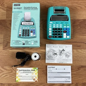 CATIGA 12 Digit Portable Printing Desktop Calculator Large Number Keypad CP-90A - Picture 1 of 10