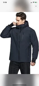 Chaqueta de esquí TSLA negra de invierno impermeable cálida aislada con capucha para hombre talla XL NUEVA CON ETIQUETAS - Imagen 1 de 17