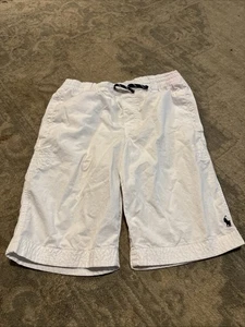 POLO Ralph Lauren BOYS TEENS BLUE COTTON ELASTIC WAIST SHORTS White Sz 16 - Picture 1 of 4
