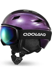 NEW Odoland Ski Helmet & Goggles Set For Women, Men, Youth, Medium Purple - Picture 1 of 11
