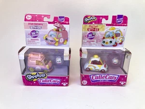 Shopkins Cutie Cars D'lish Delivery QT4-05 & Egg Cart QT3-22 Die Cast Body - Picture 1 of 6