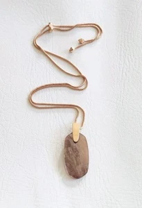 Kendra Scott Inez Gold Plated In Sable Mica Long Adjustable Pendant Necklace - Picture 1 of 7