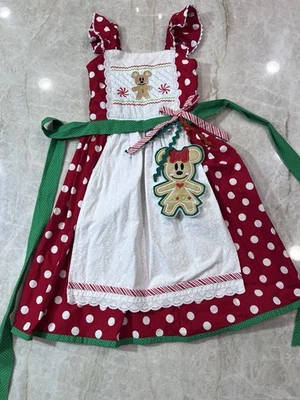 Disney Minnie Mouse пряники Рождество заказ платье бутик Ollie девочка Sz 12 - Изображение 1 из 4