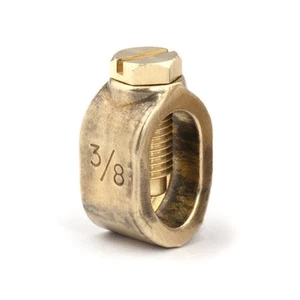 Copper Grounding Rod Clamp with Screw for 3/8" Ground Rod, Direct Burial - 10 pk - Picture 1 of 9