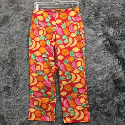 Pantalones Harolds Mujer 8 28X25 Rosa Patrón Fruta Colorido Cremallera Lateral Elástico Foto 1 de 4