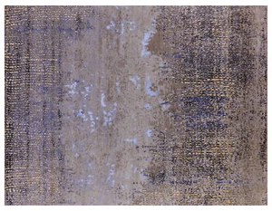 8' 1" X 10' 8" Wool & Silk Abstract Hand Knotted Rug - Q7042 - Picture 1 of 11