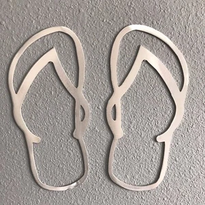 Flip Flops ALUMINUM 12x10 Metal Wall Art Skilwerx Nautical - Picture 1 of 3