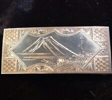Vintage Fine Silver Japanese Bright Cut Belt Buckle
