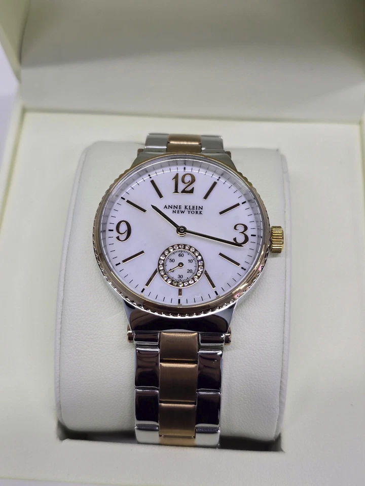 Anne Klein VD78L Women's Swarovski Crystal Accented Mesh Bracelet Watch