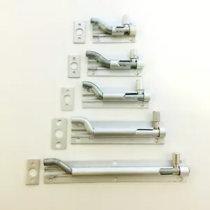 Barrel Slide Bolt Satin Aluminium NECKED 2"/2.5"/3"/4"/6" - Picture 1 of 6